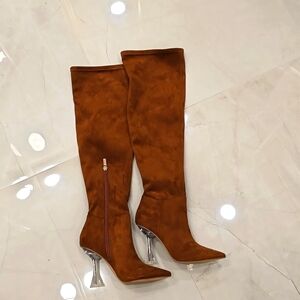 Suede knee boots